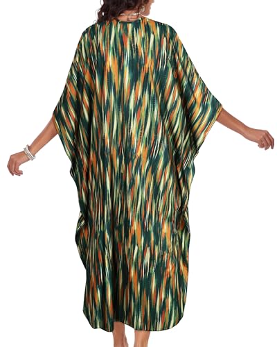 Image of Kaftan Dresses for Women V Neck Caftans Batwing Sleeve Beach Cover Ups | JILUVIN Plus Size Long Floral Print Dress, Loose Fit Maxi Casual Moomoo, Lounge House Mumu Nightgown Summer Vocation 2026
