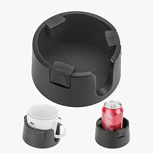 Adorila Anti-Verschütten Getränkehalter, Verstellbarer Innendurchmesser Getränkeuntersetzer mit Aufkleber, Getränkehalter für Home Office Outdoor (Schwarz)