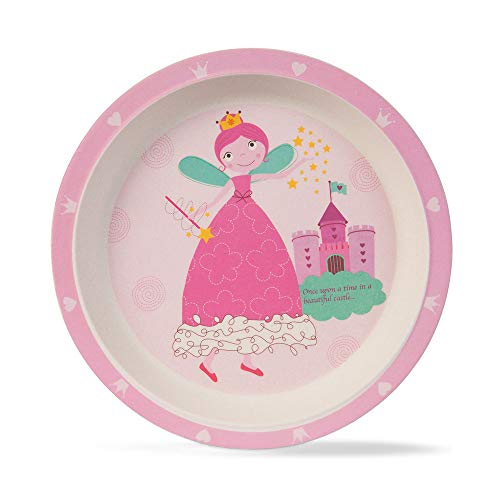 Image of Bamboo Kids Feeding Set of 5 |Kids Crockery Set Tableware |Baby Utensils and Dishes Set | Eco-Friendly |Organic & Natural (Fairy)