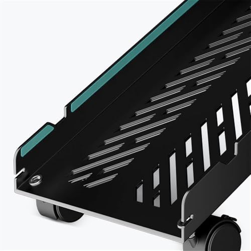 Soporte móvil para torre PC con 4 ruedas giratorias, carrito simple para CPU con 2 ruedas bloqueables, compatible con la mayoría de accesorios para carcasa PC miniatura 4