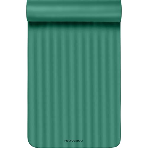 Image of Retrospec Solana Yoga Mat 1 inch Thick w /Nylon Strap for Men & Women - Non Slip Exercise Mat for Home Yoga, Pilates, Stretching, Floor & Fitness Workouts