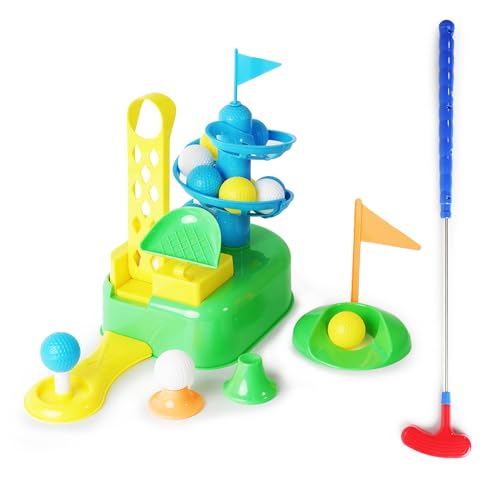 Boley Kids Golf Set - Interactive Golf Toy with Automatic Ball Release, Putting Green, and Club - Fun Indoor & Outdoor Sports Toy for Toddlers and Kids - Perfect for Developing Coordination Skills