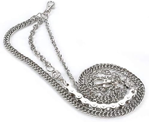 ZOYLINK Pants Chain Fashion Hip Hop Gothic Punk Trousers Chain Jean Wallet Chain for Men Silver