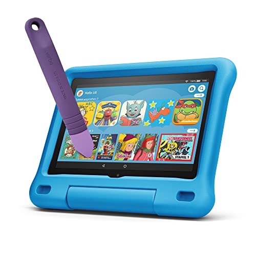 Kindgerechter Tablet-Eingabestift von Amazon, mit Befestigung, 2er-Pack, violett Cover