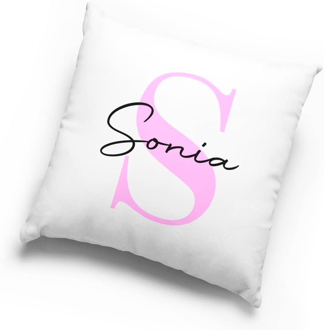 Genérico Cojín Personalizado con Inicial y Nombre Relleno Incluido (50 x 50 cm)