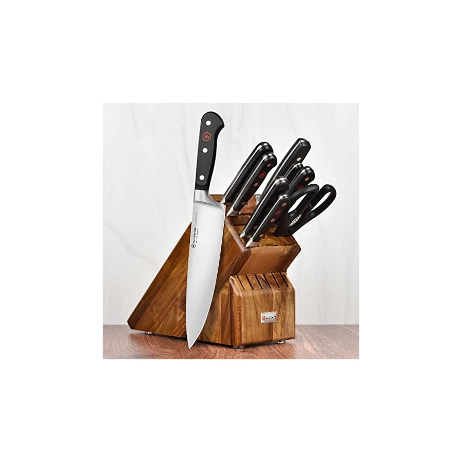Wusthof Classic 10 Piece Knife Set with Acacia Block