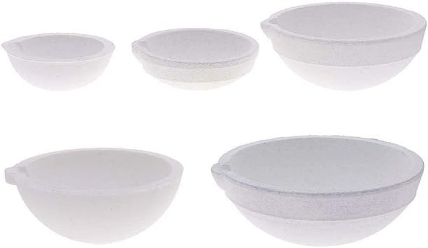 LTKJ Set of 5 Crucibles Melting Dishes Ceramic Casting Torch Melt Jewelry Gold-Silver 100g/250g/500g/750g/1kg