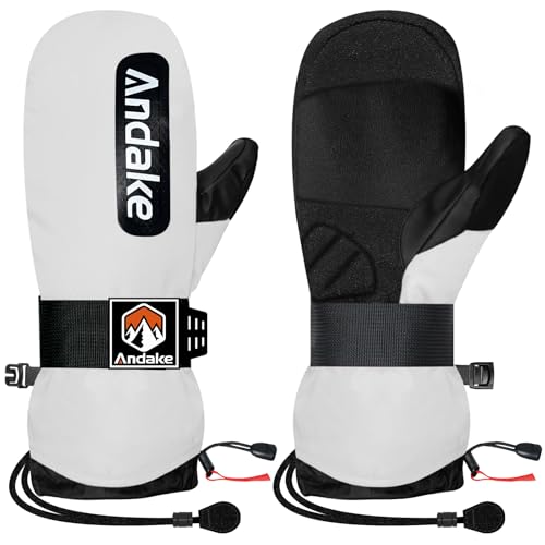 Andake Skihandschuhe für Herren Damen Jugendliche,Snowboard Handschuhe Warme wasserdichte Winddichte Winterhandschuhe Fäustlinge für Snowboarden Skifahren Wintersport im...