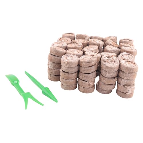 Qusedwey 120 Piezas 30Mm Turba Pellet Suelo Planta Arrancadores Tapones Bloque de Suelo de PláNtula, Fertilizante de Semillas Bloque de Nutrientes para Flores