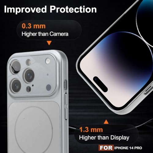 Image of SHINESTAR Premium Luxury Case Compatible with iPhone 14 Pro | Protective Back Cover with Camera Lens Safety | Wireless Charging Support | Slim Fit Durable Design | Enhanced Grip Protection Silver