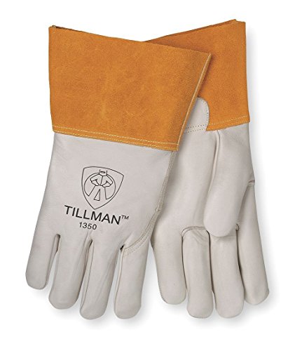 John Tillman & Co 1350L Top Grain Pearl Gray Leather Premium Grade Tig Welders Glove With Kevlar Stitching, Wing Thumb, 4" Cuff And Seamless Forefinger #TOP20