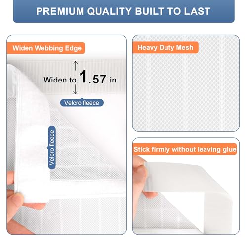Image of METAONLY Magnetic Screen Door Mesh, Works for Patio, Sliding Door, Keeps Bug Mosquito Out, Fresh Air Flow, Fits 36 inch x 82 inch Door - Curtain Size 38 inch x 83 inch, White