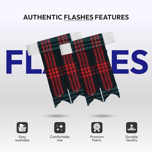Image of Scottish Tartan Kilt Flashes with Elastic Adjusters