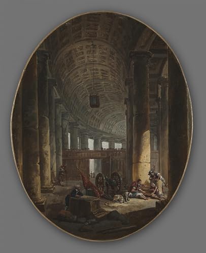 Peinture décorative sur toile Hubert Robert affiche d'art premium 60x90