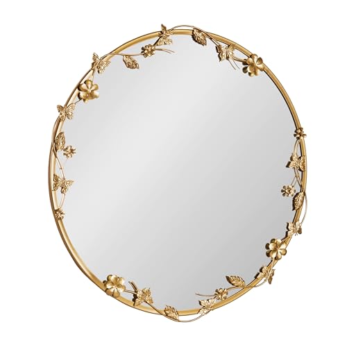 Kate and Laurel Rosella Modern Ornate Round Wall Mirror, 26