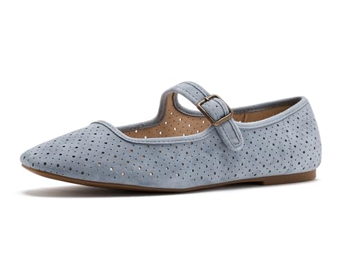 Lucky Brand Women's Tannyr Perforated Sandal French Grey, 8 Medium