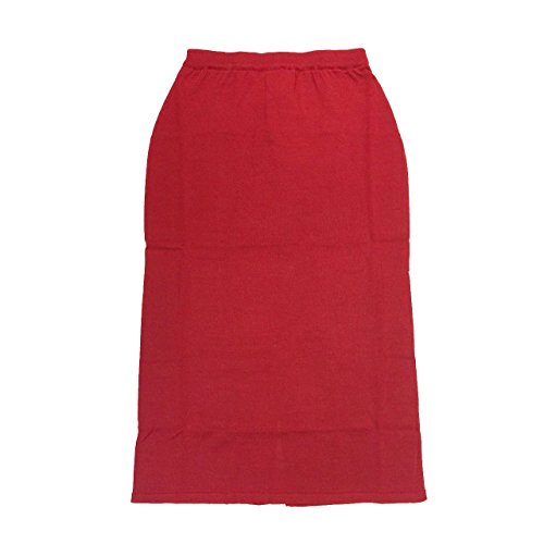 Women's Casual Solid Long Elastic Waist Straight Skirt with Back Split2