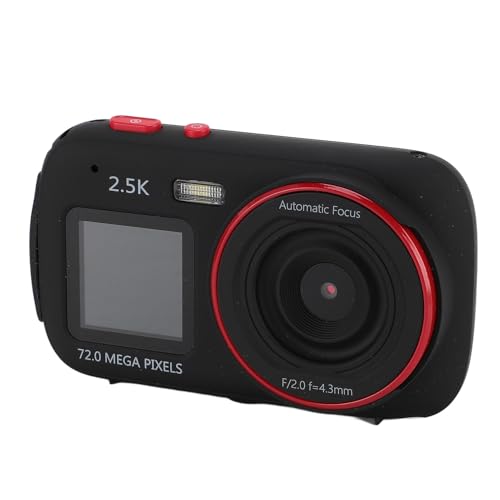 デジタルカメラ、72MP 2.5Kデュアルスクリーン自撮りカメラ、2.4インチのフロントスクリーン、1.5インチのリアスクリーン、16倍デジタルズーム、MP3音楽、オートフォーカス、Vlog用。