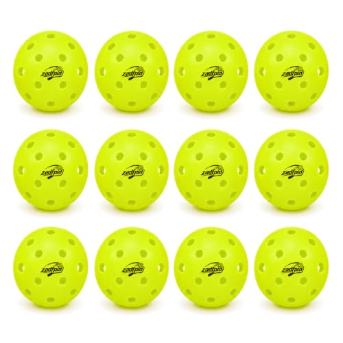 zadfpid Pickleball Balls, Neon Yellow 40-Hole 74 mm,One-Piece,12Pack - image 1