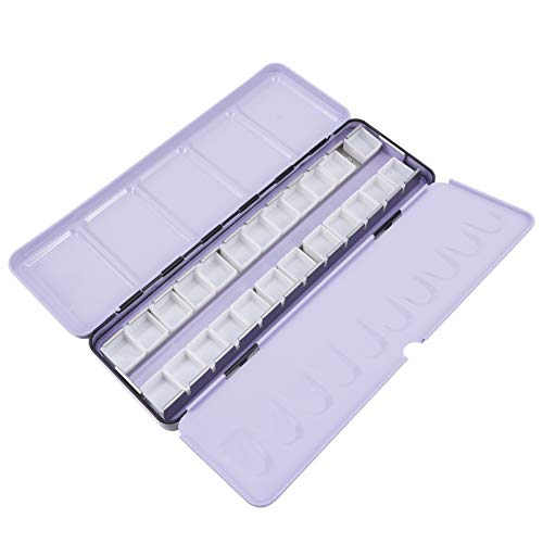 EXCEART 1 Conjunto de Latas de Aquarela Vazias Paleta 24 Grades Estojo de Tinta de Metal Organizador