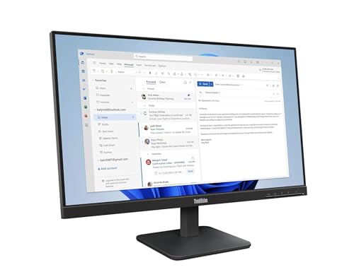 Image of Lenovo ThinkVision S24-4e 24 inch Class Full HD LED Monitor - 16:9 - Raven Black