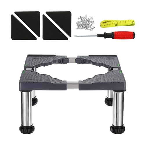 YOKIVE Mini Fridge Stand, Adjustable Base Tray Riser for Refrigerator Washer Dryer AC Water Cooler, 4 Strong Feet, 9.4"-10.6" Height