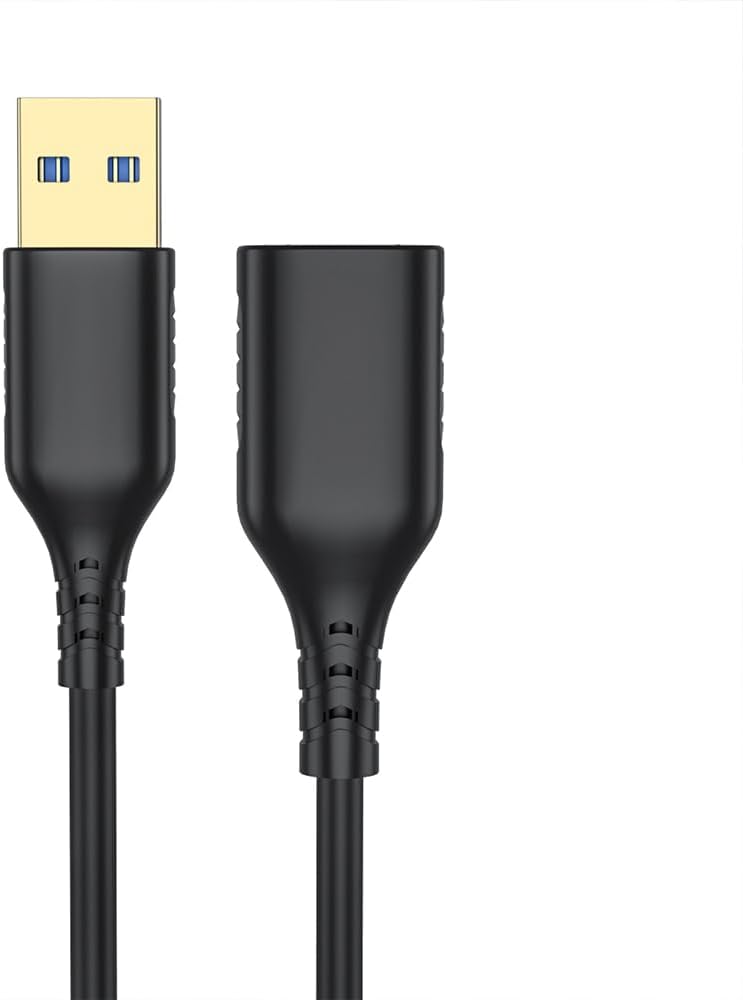 Extensor USB 3.0 com 2 METROS, cabo de extensão USB 3.0 macho para fêmea Cabo USB Transferência de dados de alta velocidade compatível com webcam, gamepad, unidade flash, hd externo, impressora 2 M