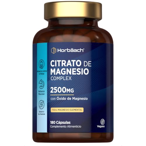 Magnesio Complex 2500mg con Citrato y Oxido - 750mg Magnesio Elemental