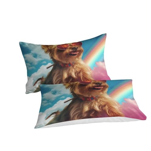 Parure de lit Yorkshire Terrier 3D en microfibre 140x200 cm avec taies - 3