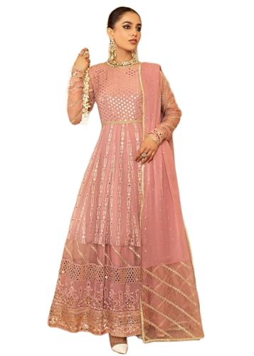 Costume pakistanais de mariage en georgette brodée 487d pour cérémonie