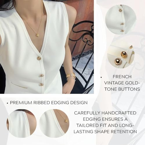 Sweater Vest for Women V Neck Button Front Knit Tank Top Waistcoat Minimalist Style 2025 Spring/Summer Fashion Trends3