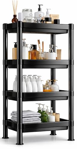 4 Layer Vesken Shelving Unit Shelf Black 36X23X100 Cm