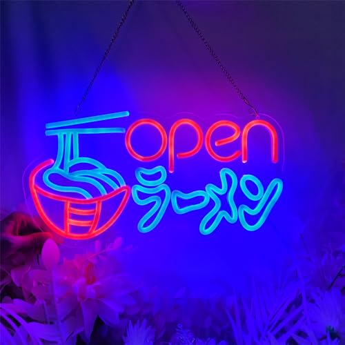 Image of Open Ramen Neon Sign,Ramen Led Sign, Restaurant light Up Sign for Wall Art, Personalized Neon Sign, Opening Sign Size:15.7 * 8.5Inch,SIGNVIA
