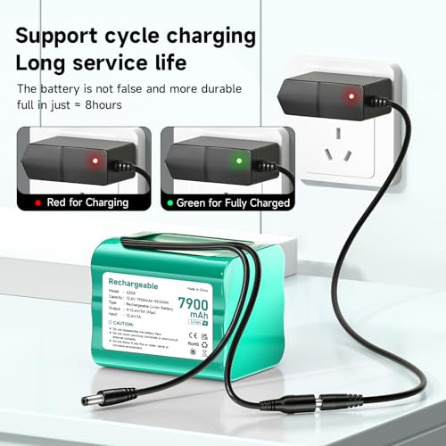 Batería 12V 7900mAh recargable de gran capacidad con adaptador incluido 3