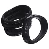 POPETPOP Sujetador de Trabilla para Cinturón Hombre, 3 Piezas de Aros de Piel Negra Doble Capa, Accesorios para Cinturones, Retentor de Correa para Uso Exterior y Diario