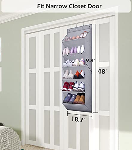 Misslo Heavy Duty Over The Door Shoe Organizer With Deep Pockets For 12 Pairs Of Size 14 Shoes With Design Patent, Hanging Shoe Rack For Closets And Narrow Door Storage Oxford Shoe Holder Hanger #TOP1