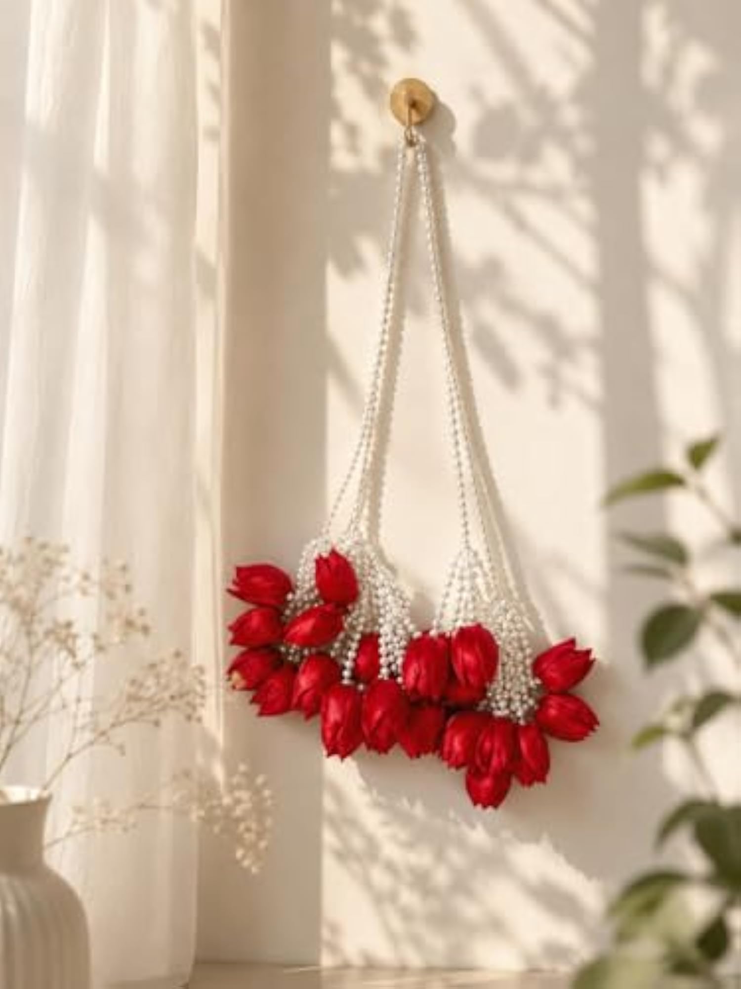 Heavy Red Tulip Design Paranda Hair Accessory