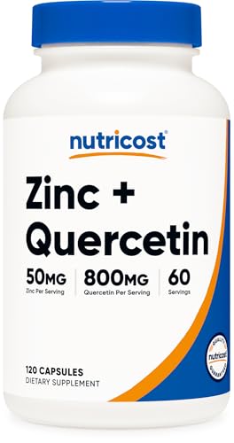 Nutricost Zinc + Quercetin (50mg Zinc 800mg Quercetin) 120 Capsules