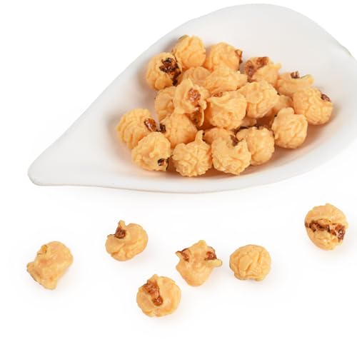 Luckforest Palomitas de maíz falsas, 30 unidades, modelos de palomitas de maíz artificiales esféricas, simulación realista, accesorios de alimentos para manualidades, hogar, cocina, fiesta, decoración