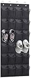 KEETDY Over The Door Shoe Organizer Hanging with 24 Large Mesh Pockets Shoe Rack Holder Storage Hanger for Closet Door for Men Women Boys Kids，Black