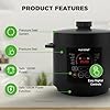 NutriChef Electric Pressure Cooker 6 Quart Capacity | 9 Function Digital Countertop Pressure Cooker | Adjustable Time & Temperature | Cook, Bake, Steam, Broil, Braise | 13.1 x 11.4 IN | Black