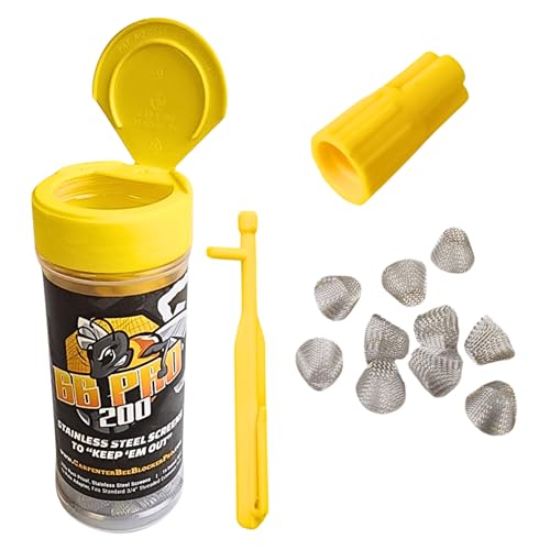 Carpenter Bee Traps for Outside BB PRO (200 Count) Trap & Repellent Kit for Wood No Spray Multi-Action Hole Filler Plugs Prevent Carpenter Bees Wasp & Termite Damage USA Deterrent Traps