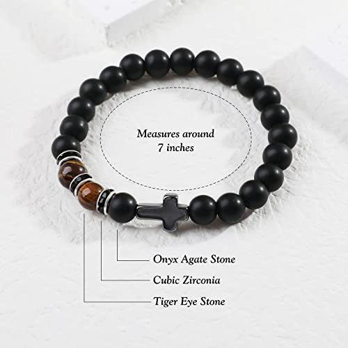 Ykzomp Christian Gifts For Men, Religious Catholic Gifts, Godfather Gift Mens Cross Bracelet For Men, Birthday Gifts Ideas For Men Jewelry, Confirmation Gifts For Teenage Boys #TOP3