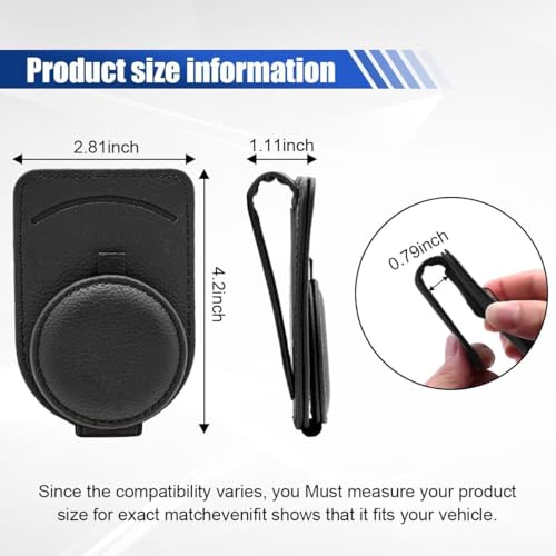 Image of Multi-Functional Car Sun Visor Glasses Holder Clip with Card Organizer - Compact Vehicle Accessory for Sunglasses, Parking Cards, and Bills - Easy Install, Secure Grip