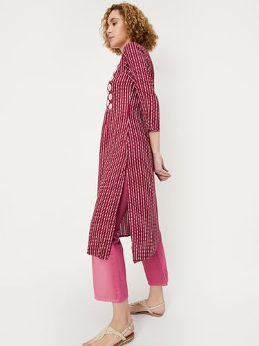 Image of Max Women's Rayon Blend Regular Fit Casual Kurta