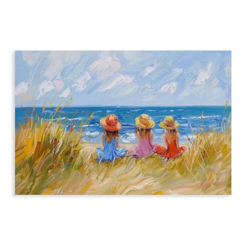 Poster sur toile Girls on Beach 61x91 cm pour chambre