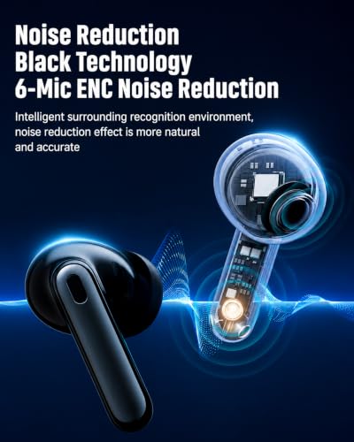 Cyberix Noise Cancelling Wireless Earbuds, 45dB ANC, 6-Mic ENC Calls - image 2