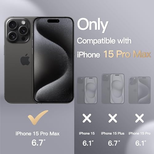 Image of DIZORO Magnetic Case for iPhone 15 Pro Max [Compatible with MagSafe][Built-in Camera Lens Protector] Slim Soft Silicone Bumper Shockproof Metallic Luster Back Cover Phone Case - Black