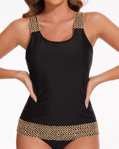 Image of Aqua Eve Tankini Tops for Women Swimwear Top Only Tummy Control Bathing Suit Top No Bottom (Available in Plus)