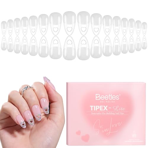 Beetles Tipex Lite Valentine’s Day Heart Cutout Nail Tips, Pre-Bu...